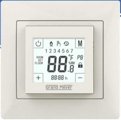 Терморегулятор сенсорный Grand Meyer W225 датчик воздуха для рамок Unica 3.6кВт 16А бежевый фото Терморегулятор сенсорный Grand Meyer W225 датчик воздуха для рамок Unica 3.6кВт 16А бежевый картинка